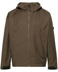 District Vision - Brown Logo-embroidered Zip-up Jacket - Lyst