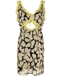 De La Vali - Neutral Olive Floral Print Mini Dress - Lyst