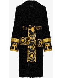 Versace I Love Baroque Cotton Robe - Black