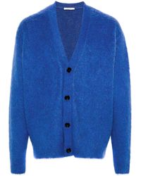 Lemaire - V-neck Brushed-knit Cardigan - Men's - Polyamide/viscose/acrylic/elastanemohairwool - Lyst
