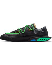 Nike X Off-white Blazer Low Leather Sneakers - Green