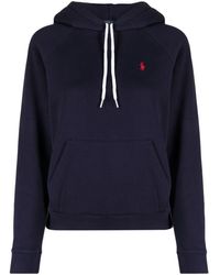 Polo Ralph Lauren - Embroidered-logo Hoodie - Women's - Cotton/polyester - Lyst