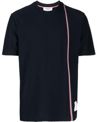Thom Browne - Rwb Stripe Cotton T-Shirt - Lyst