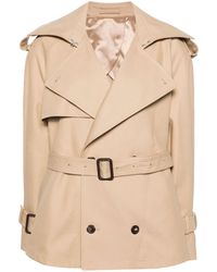 Wardrobe NYC - Khaki Beige Cotton Double-breasted Short Coat - Lyst