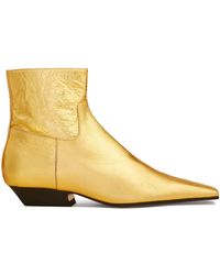Khaite - Marfa 40 Metallic Leather Ankle Boots - Lyst