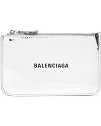 Balenciaga - Logo-print Metallic Leather Cardholder - Lyst