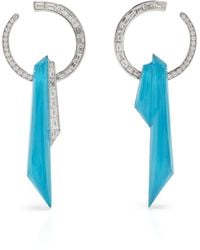Stephen Webster - 18k White Gold Shard Turquoise And Diamond Drop Earrings - Lyst