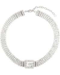 Gucci - Square G Crystal Necklace - Lyst