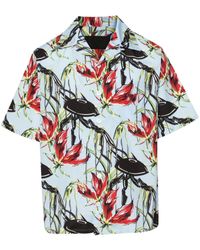Prada Landscape Print Shirt in Natural for Men Lyst UK