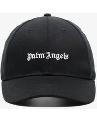 Palm Angels Black Logo Embroidered Cotton Baseball Cap