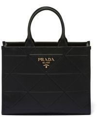 Prada - Medium Leather Symbole Tote Bag - Lyst