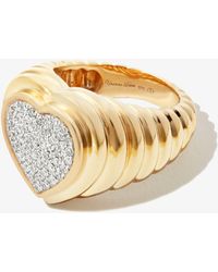 Yvonne Léon - 9k Yellow Coeur Diamond Signet Ring - Lyst