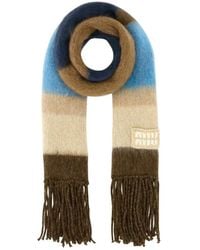 Miu Miu - Logo-Embroidered Scarf - Lyst