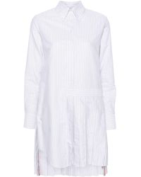Thom Browne - White Striped Cotton Shirtdress - Lyst