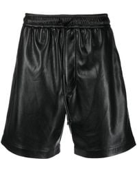 Nanushka - Faux-leather Track Shorts - Lyst