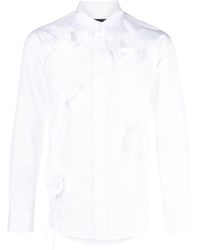 Simone Rocha - Floral Appliqué Cotton Shirt - Men's - Polyester/cotton - Lyst
