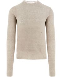 Ferragamo - Neutral Crew-neck Linen Sweater - Men's - Linen/flax/rayon/cotton - Lyst