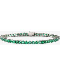 Hatton Labs 18k White Gold Emerald Tennis Bracelet - Men's - 18kt White Gold/emerald - Green