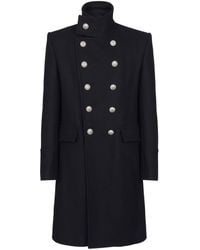 Balmain - Wool Double-breasted Officer Coat - Lyst
