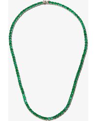 Hatton Labs 18k White Gold Emerald Tennis Necklace - Men's - Emerald/18kt White Gold - Metallic