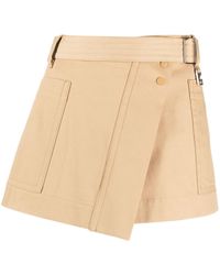 Low Classic - Neutral Belted Asymmetric Miniskirt - Lyst