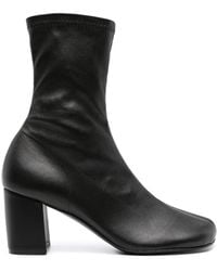 Dries Van Noten - 75mm Ankle Leather Boots - Women's - Fabric/calf Leather/rubber/calf Leather - Lyst