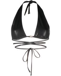 Versace - Greca-detailed Triangle Bikini Top - Lyst