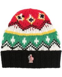 Moncler - Jacquard Wool And Alpaca Beanie Optical - Lyst