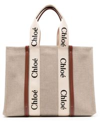 Chloé - Woody Medium Cotton-canvas Tote Bag - Lyst