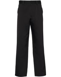 Prada - Cotton-silk Straight-leg Trousers - Lyst