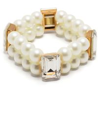 Kenneth Jay Lane - Gold-tone Pearl And Crystal Bracelet - Lyst