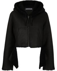 ANDREADAMO - Reversible Shearling Cropped Hoodie - Lyst