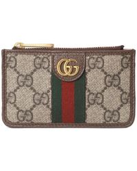 Gucci - Neutral Ophidia gg Supreme Card Holder - Lyst