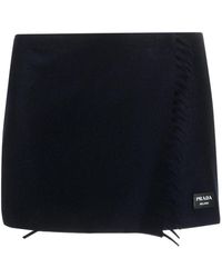 Prada - Wraparound Cashmere Miniskirt - Women's - Cashmere - Lyst