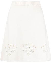 Chloé - Pointelle-knit Wool Miniskirt - Lyst