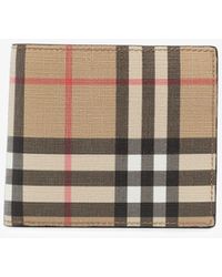 1983 check and leather international bifold wallet