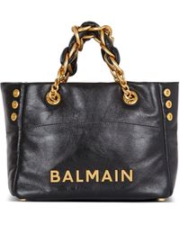 Balmain - 1945 Soft Small Leather Tote - Lyst
