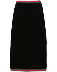 Gucci - Web-stripe Crochet-knit Skirt - Women's - Polyester/spandex/elastane/polyamide/cottonspandex/elastane - Lyst