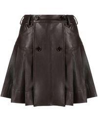 Simone Rocha - Pleated Leather Miniskirt - Lyst