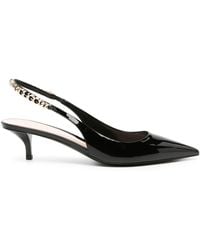 Gucci - Patent Finish Pointed Sling-back Pumps - Lyst