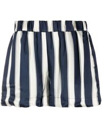 Asceno - Navy London Striped Silk Shorts - Lyst