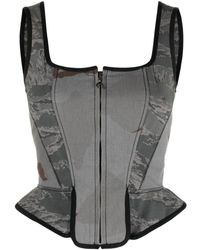 Marine Serre - Camouflage-print Corset Top - Women's - Polyester/cotton/viscose - Lyst