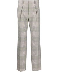 Fendi - Grey Check Print Straight-leg Trousers - Lyst