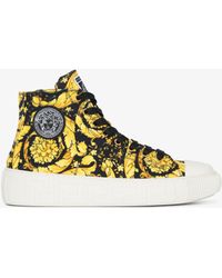 - Save 9% Pink Womens Trainers Versace Trainers Versace Greca Laser Cut Leather Hi-top Sneakers in Pink,White 