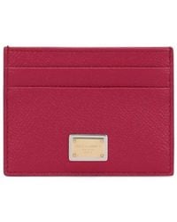 Dolce & Gabbana - Red Dauphine Leather Card Holder - Lyst