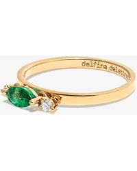 Delfina Delettrez - 18k Yellow Dancing Diamonds Emerald Ring - Lyst
