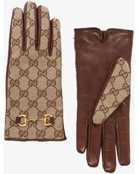 Gucci gg Supreme Gloves - Brown