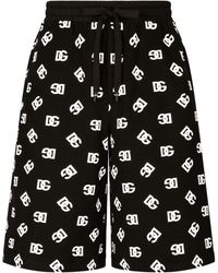 Dolce & Gabbana - Dg-print Cotton Track Shorts - Men's - Cotton/elastane - Lyst