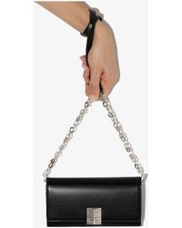 Givenchy 4g Embroidered Canvas Wallet On Chain in Black | Lyst