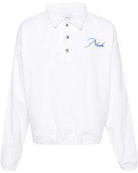 Rhude - Logo Embroidered Terry Cloth Polo Shirt - Men's - Cotton - Lyst